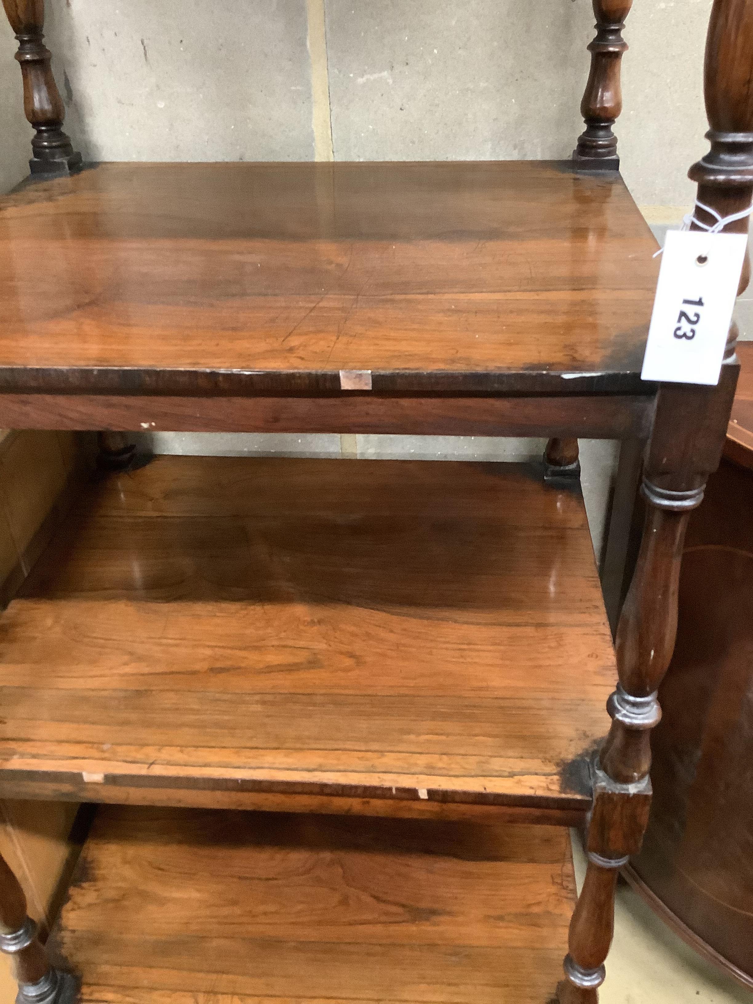 A Regency rosewood four-tier whatnot